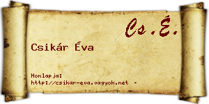 Csikár Éva névjegykártya