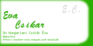 eva csikar business card